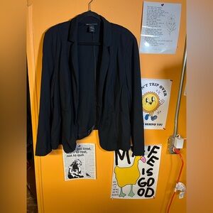 Lane Bryant Black Blazer Shawl Collar Open Front 24